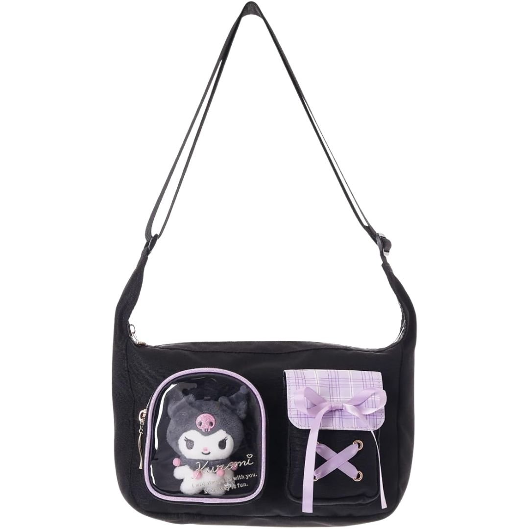 Kuromi Bow Plushie Shoulder Bag
