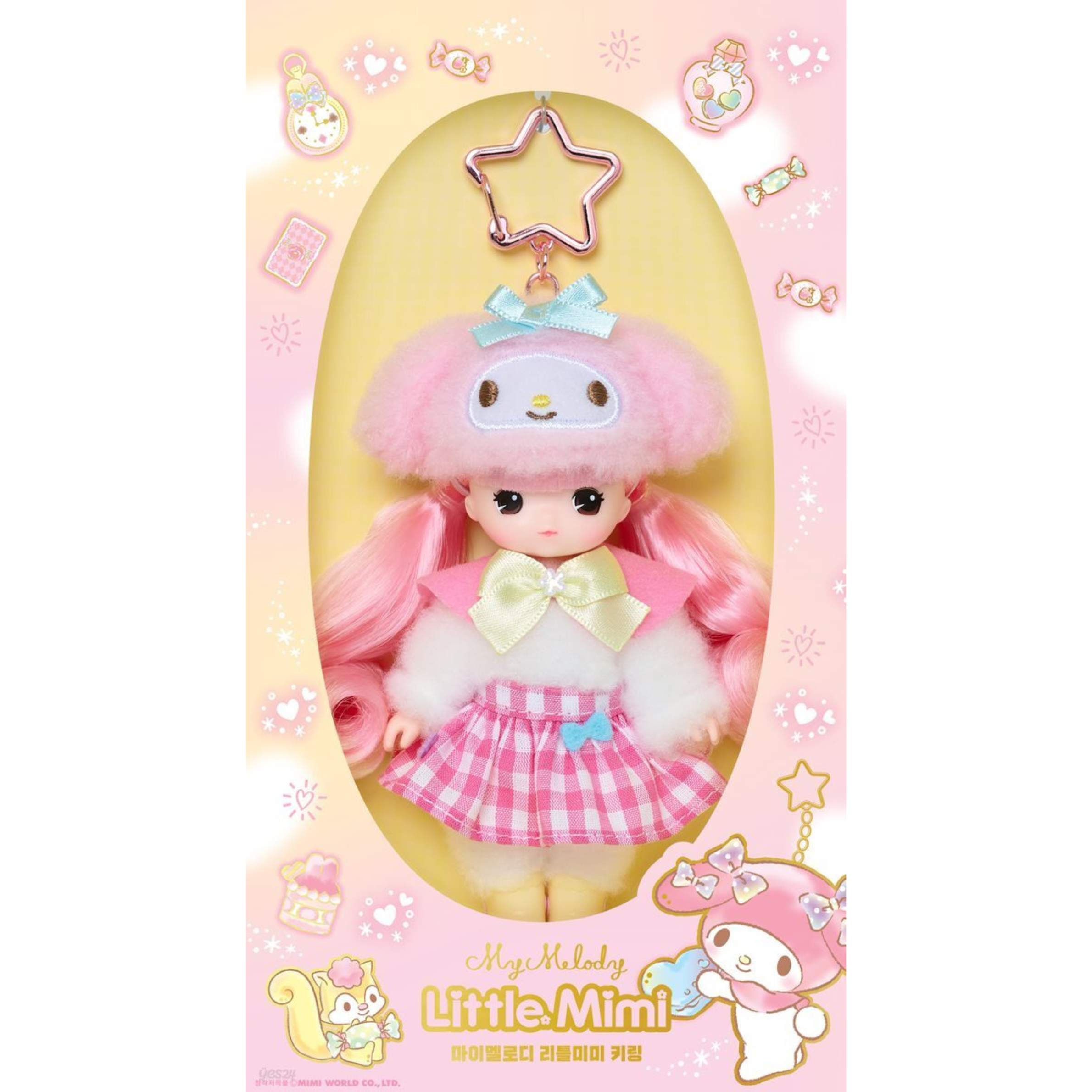 16 Little Mimi × My Melody Doll Keychain - Image 1