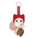 Mofusand MERCI STRAWBERRY Mascot Keychain (Strawberry & Calico Cat)