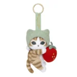 Mofusand MERCI STRAWBERRY Mascot Keychain (Strawberry & Tabby Cat)