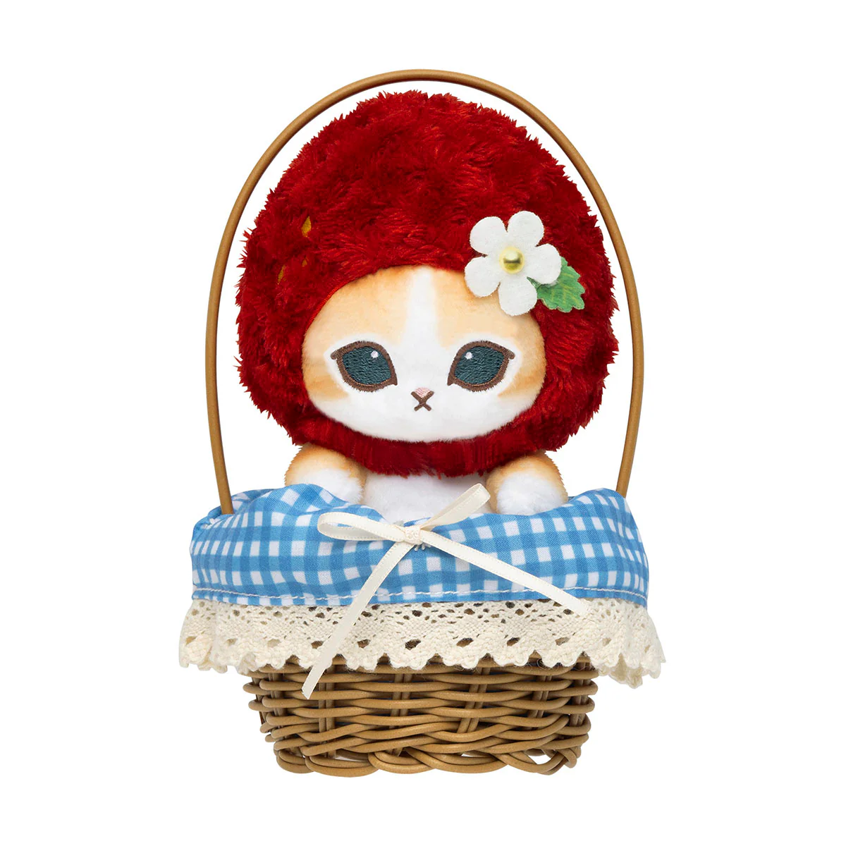 IMG_0232 Mofusand MERCI STRAWBERRY Basket Plush (Red Strawberry) - Image 1