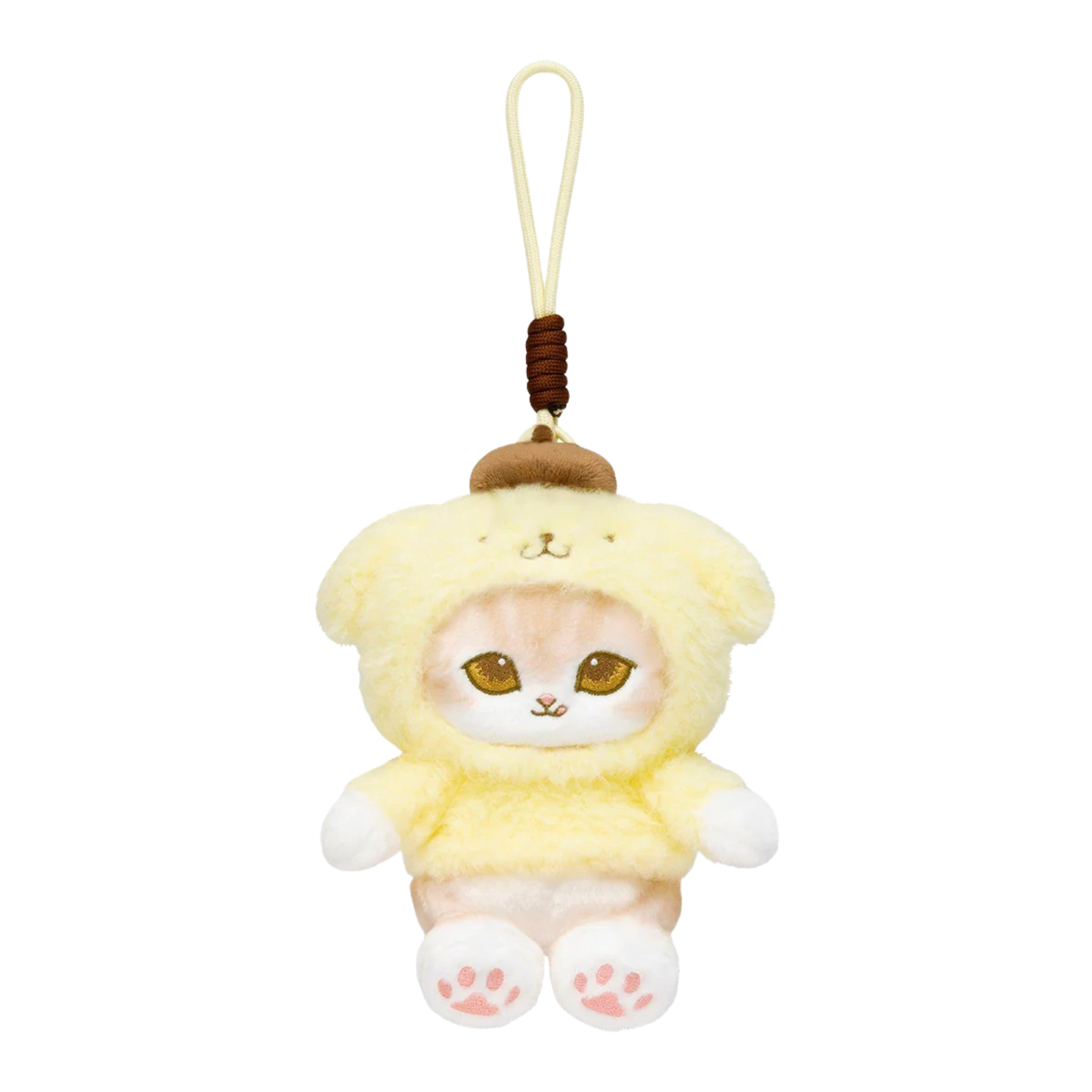 NOURA CHAN - 2 Mofusand × Sanrio Characters Potefuwa Mascot Plush – Pompompurin - Image 1